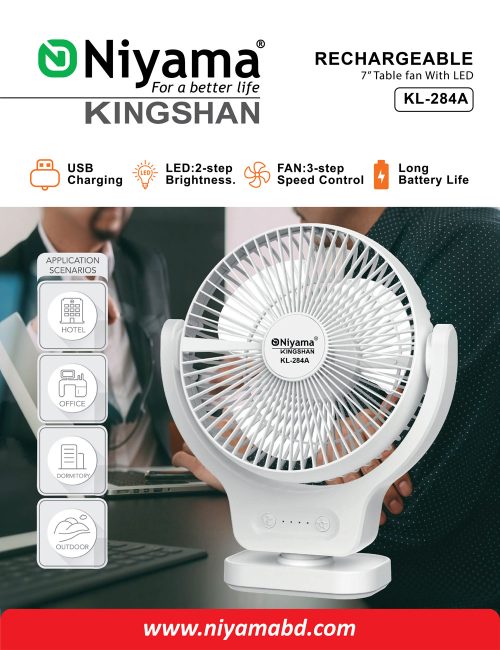 Stay Cool Anywhere You Go with the KL-284A Rechargeable Mini Fan!